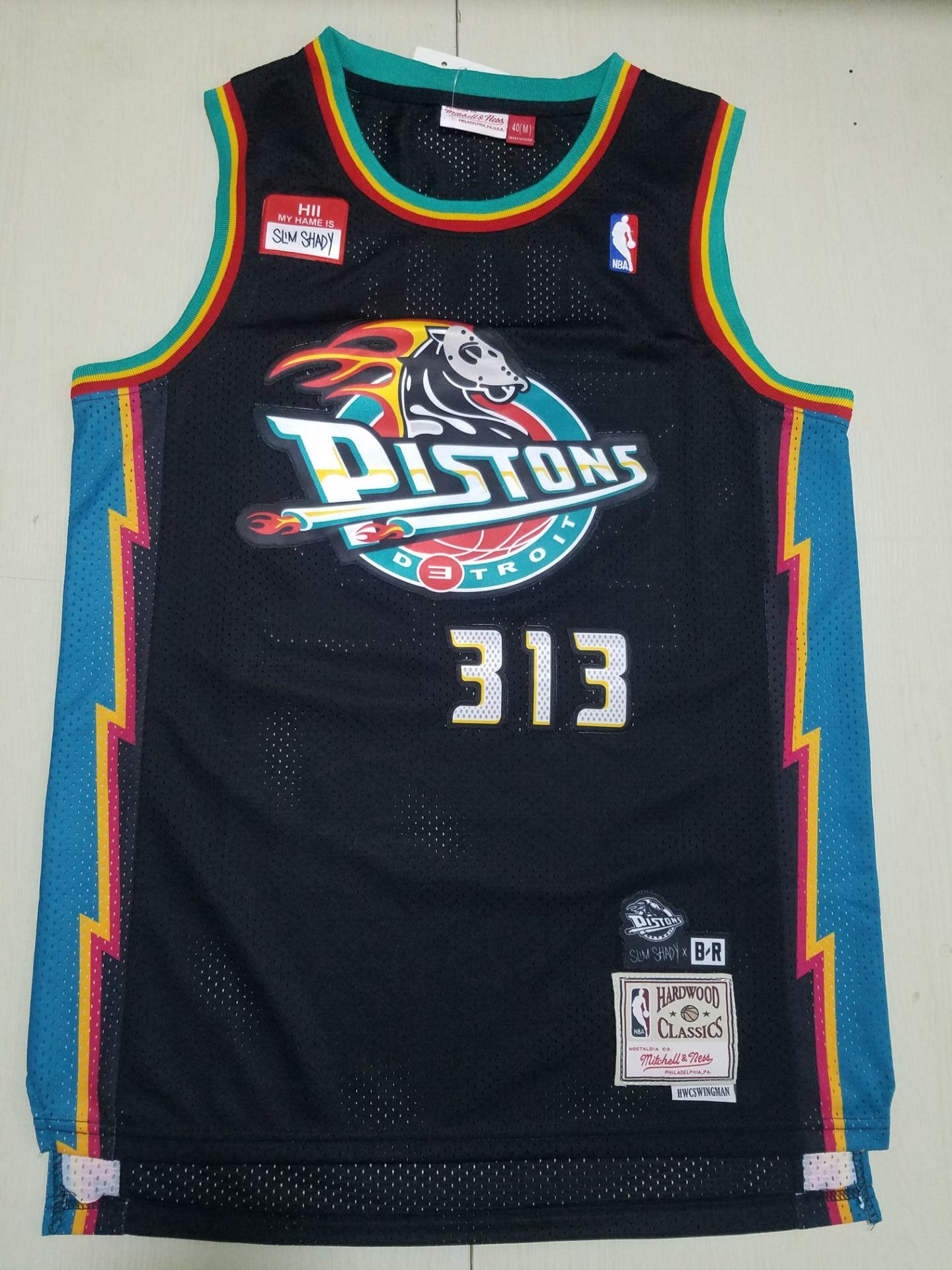 Men Detroit Pistons 313 Shady Black 2022 NBA Jersey->charlotte hornets->NBA Jersey